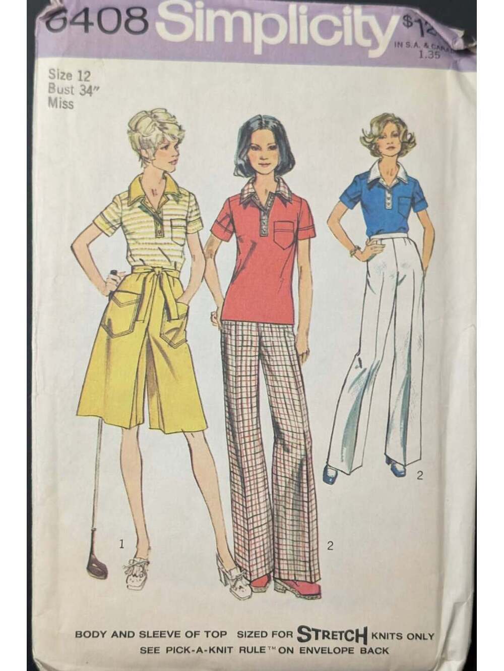 1960s - 1970s Original Vintage Sewing Pattern: Simplicity 6408 Size 12